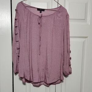 Pink Relaxed 3/4 Sleeve Blouse